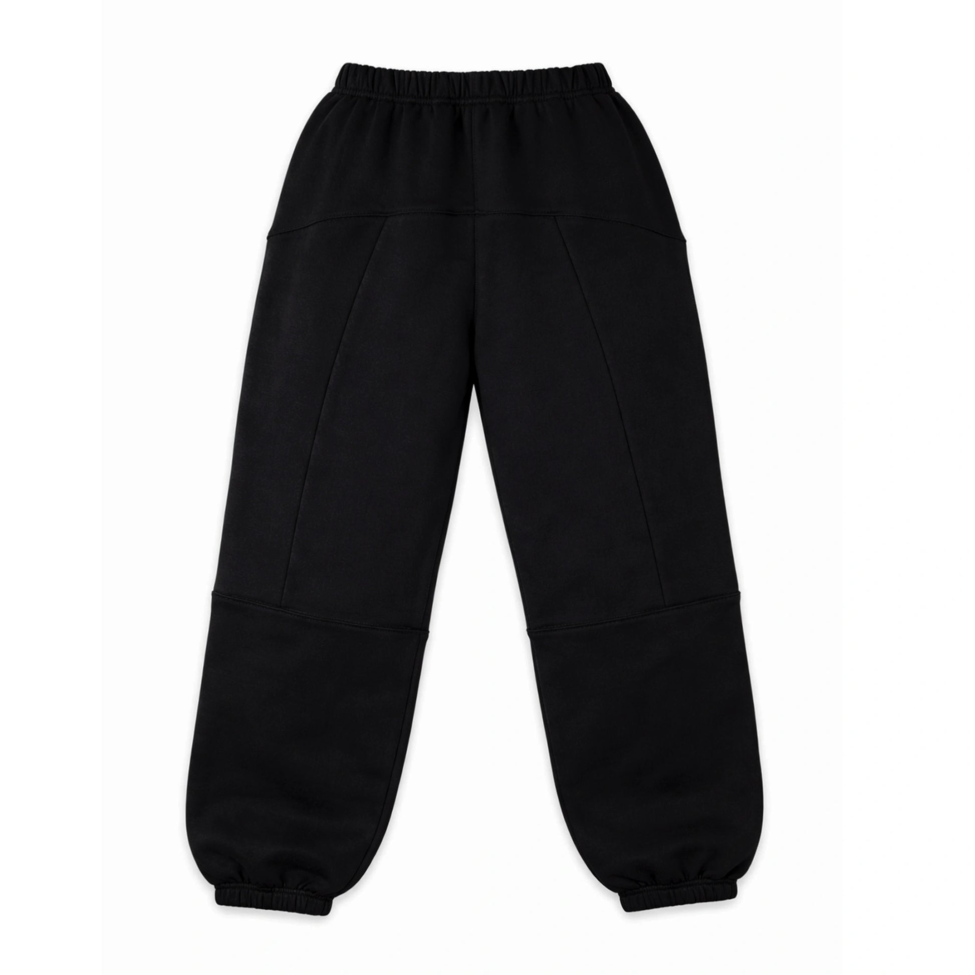 Monogram Joggers in black, back view, laid flat