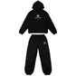 Monogram Tracksuit in black, hoodie and joggers laid flat